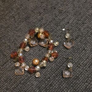 Chic Gold and Brown Beaded Bracelet Set